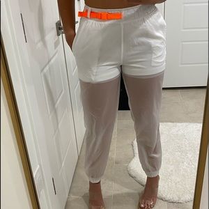 New Nike white woven joggers